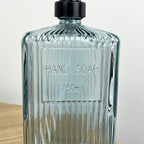 750ml Large Ribbed Glass Soap Dispenser – Blue