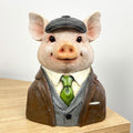 18.5cm Gentleman Pig Bust Ornament – Resin
