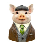 18.5cm Gentleman Pig Bust Ornament – Resin