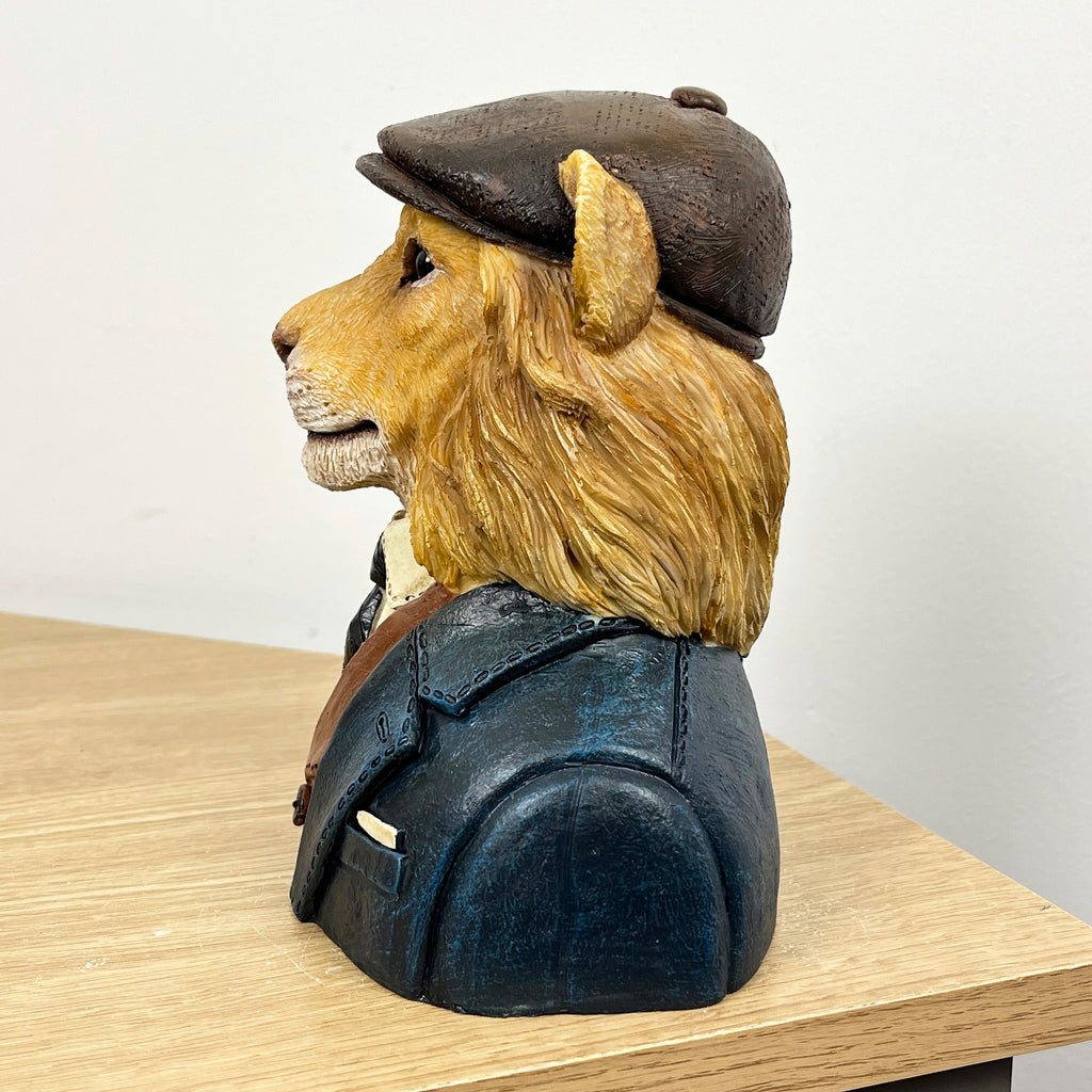 18.5cm Gentleman Lion Bust Ornament – Resin