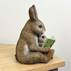18.5cm Bunny Rabbit Reading Ornament – Resin