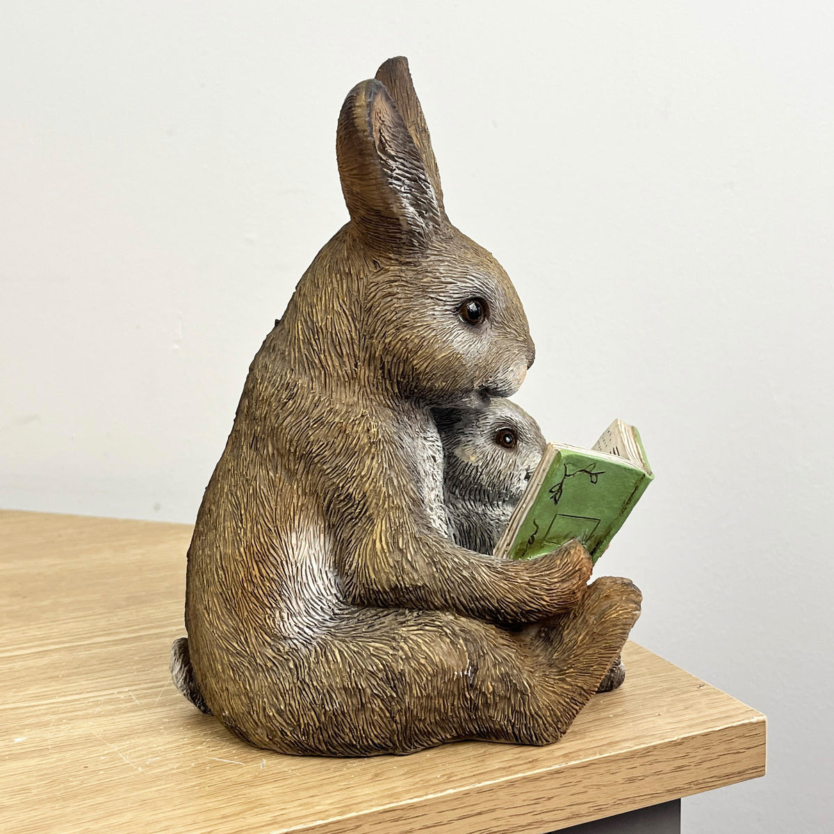 18.5cm Bunny Rabbit Reading Ornament – Resin