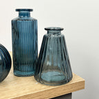 3 Piece Glass Bud Vase Set - Blue Mix #4