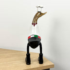 31cm Wooden Italian Chef Duck Ornament / Figurine