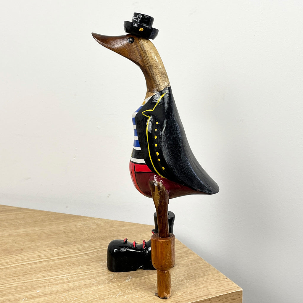 29cm Wooden Pirate Duck Ornament / Figurine