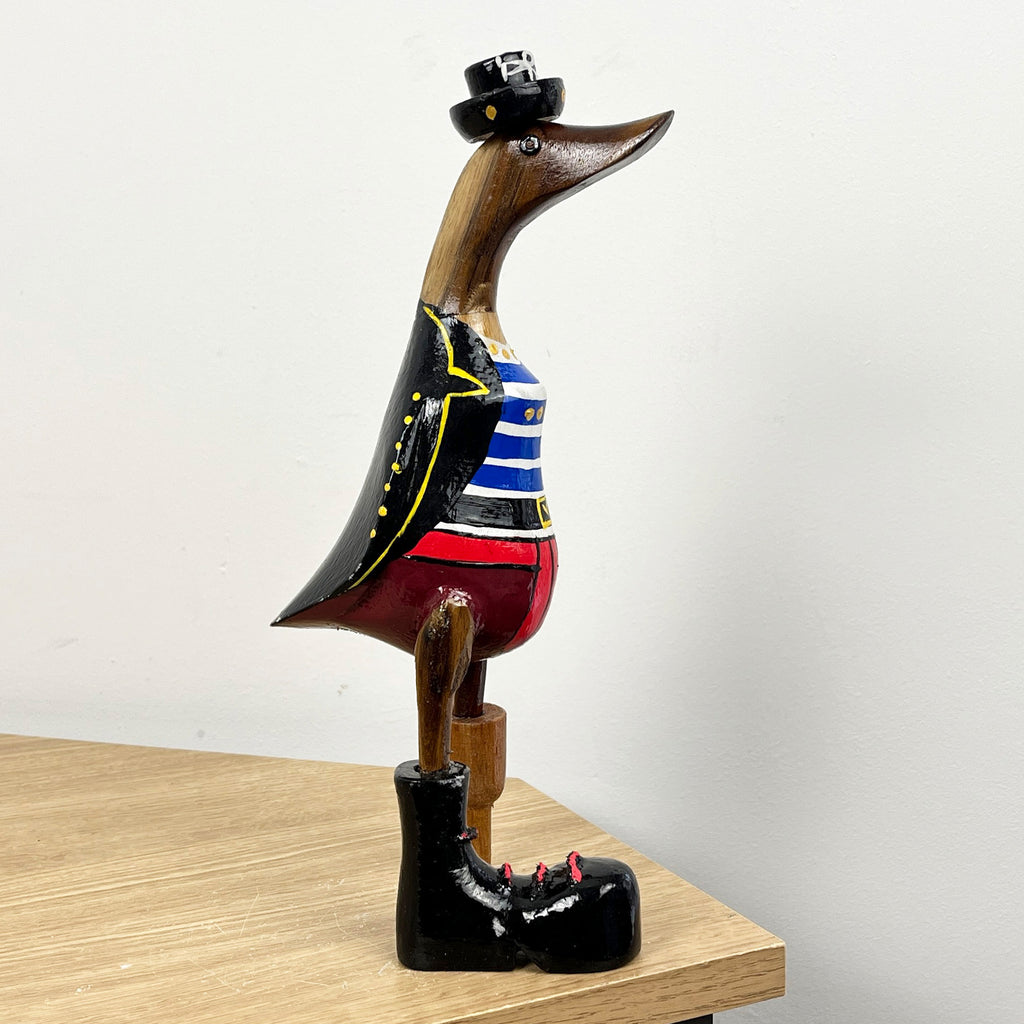 29cm Wooden Pirate Duck Ornament / Figurine
