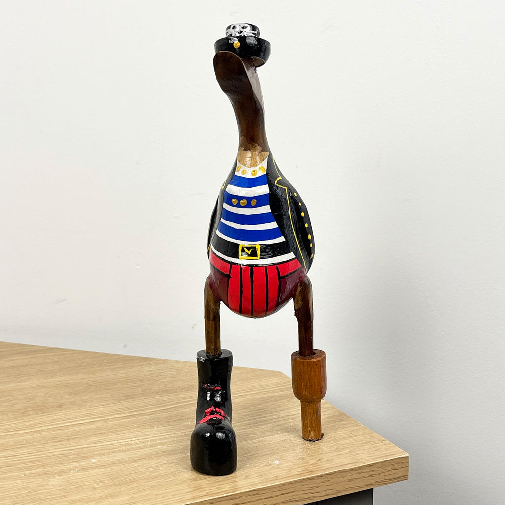 29cm Wooden Pirate Duck Ornament / Figurine