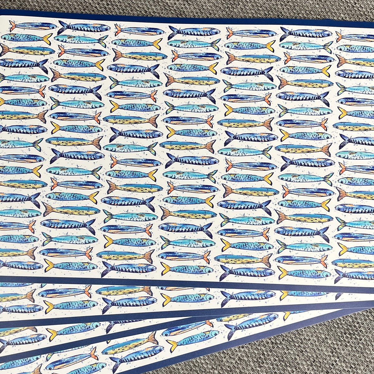 Set of 8 Large Nautical Place Mats - Flexible PVC Plastic