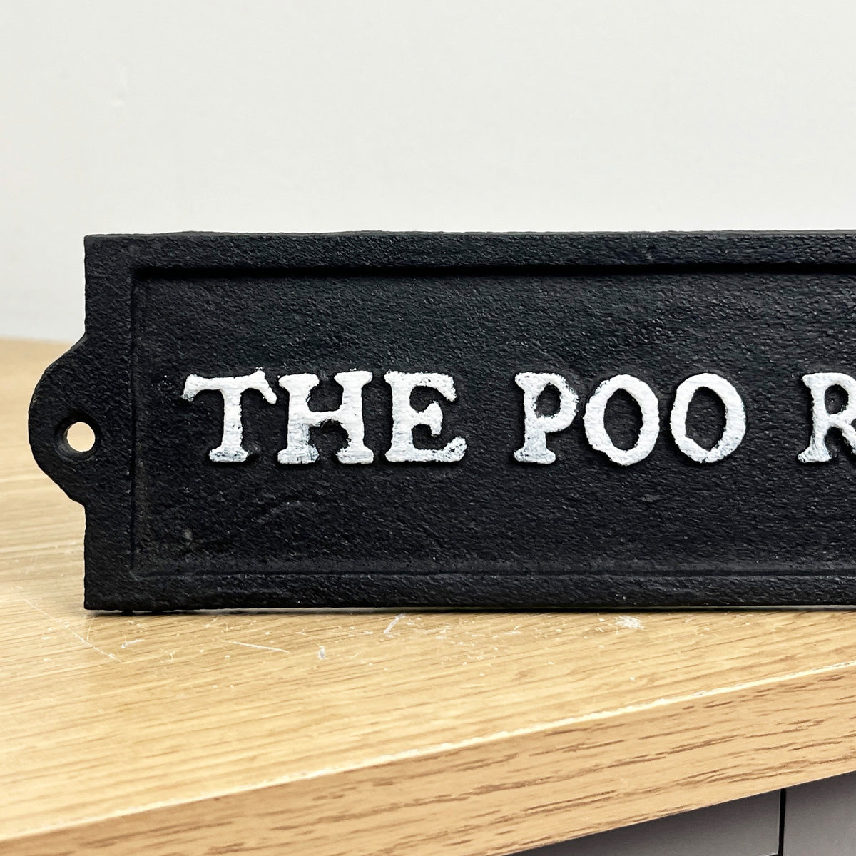 21.5cm 'The Poo Room' Cast Iron Wall Sign / Plaque