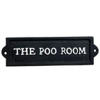 21.5cm 'The Poo Room' Cast Iron Wall Sign / Plaque