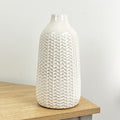 28cm off White Ceramic Vase – Knitted Pattern
