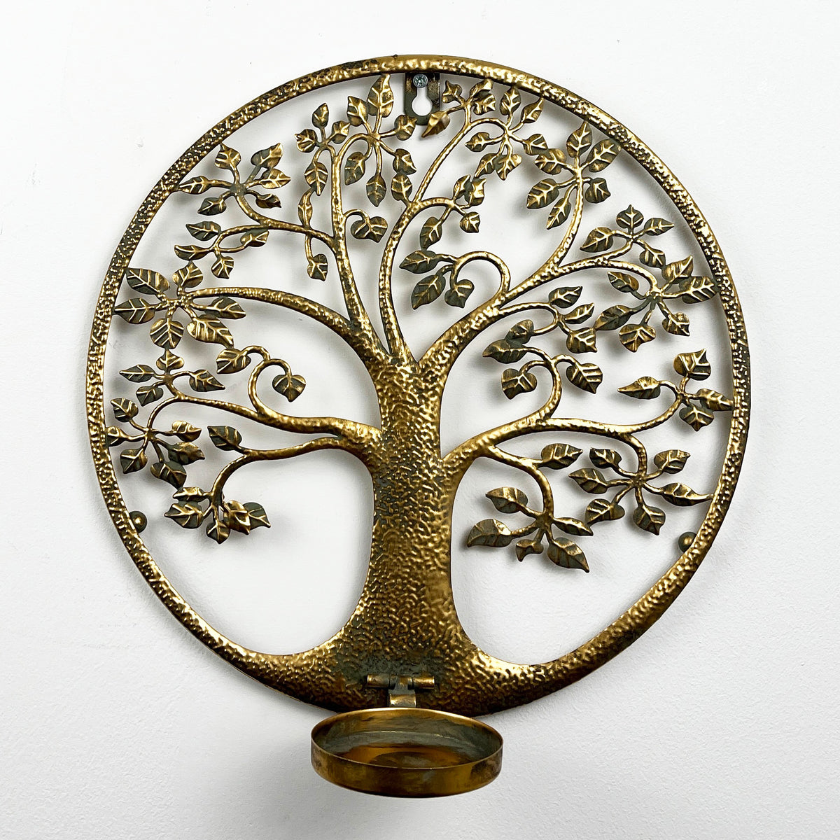 30cm Wall Mounted Tree of Life Pillar Candle Holder