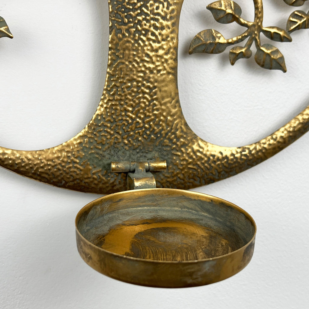 30cm Wall Mounted Tree of Life Pillar Candle Holder