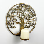 30cm Wall Mounted Tree of Life Pillar Candle Holder