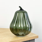 20cm Green Glass Pumpkin Ornament / LED Mood Light