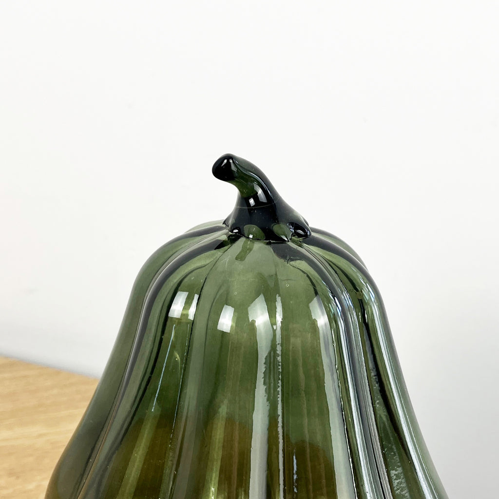 20cm Green Glass Pumpkin Ornament / LED Mood Light