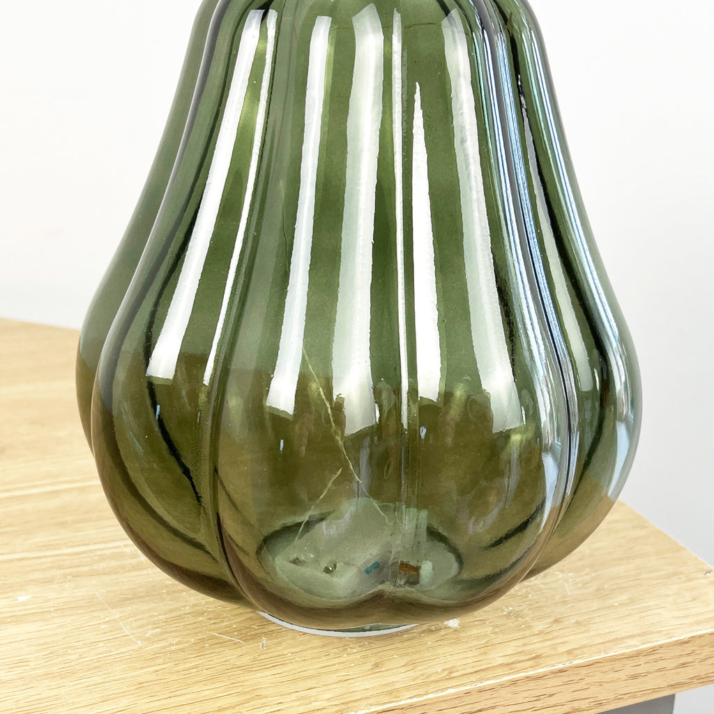 20cm Green Glass Pumpkin Ornament / LED Mood Light