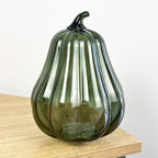 20cm Green Glass Pumpkin Ornament / LED Mood Light