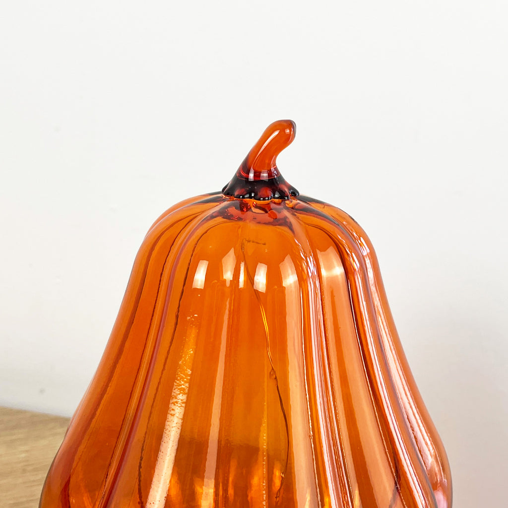 20cm Orange Glass Pumpkin Ornament / LED Mood Light