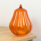 20cm Orange Glass Pumpkin Ornament / LED Mood Light