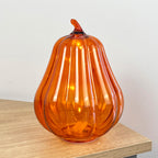 20cm Orange Glass Pumpkin Ornament / LED Mood Light