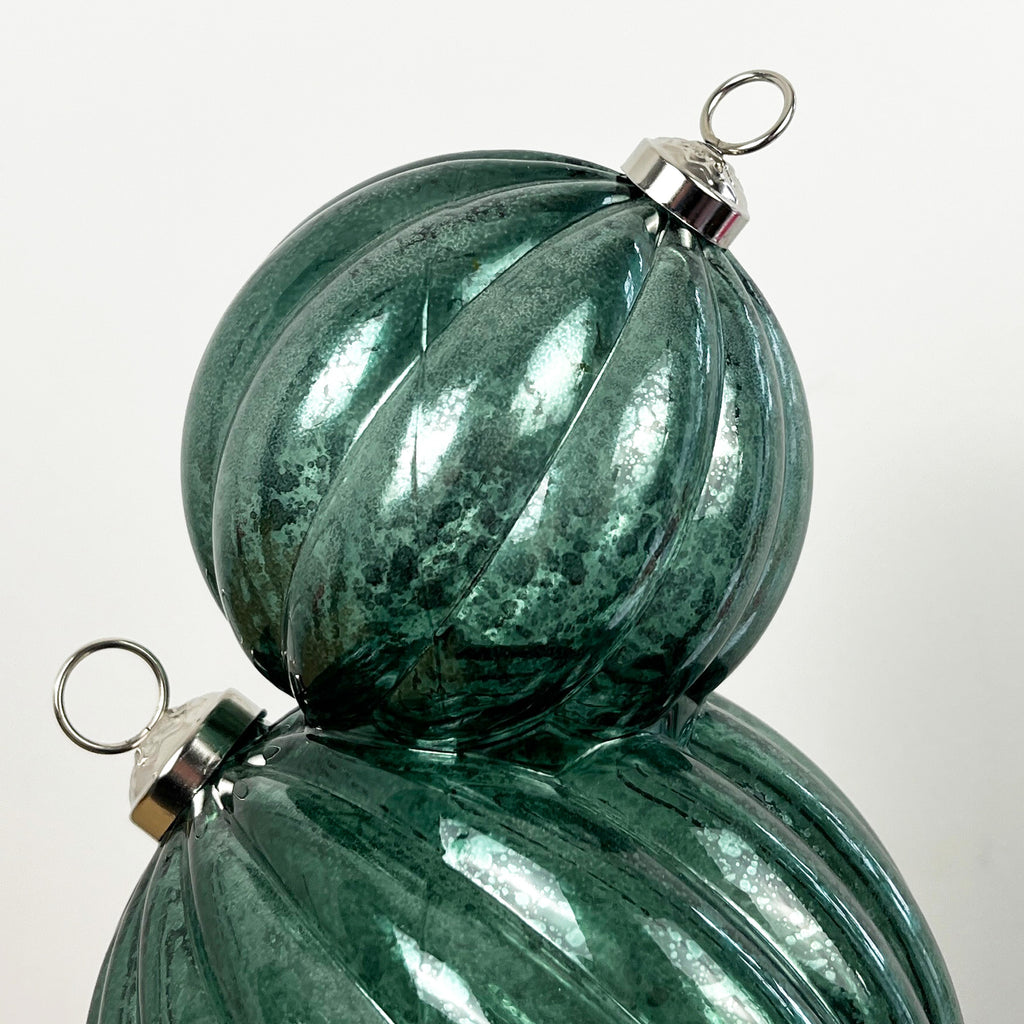 35.5cm Glass Light Up Baubles Ornament – Green