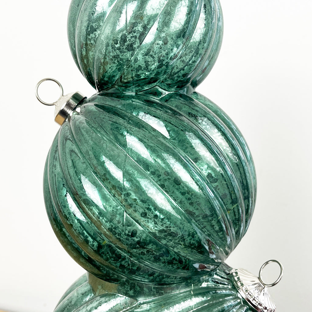 35.5cm Glass Light Up Baubles Ornament – Green