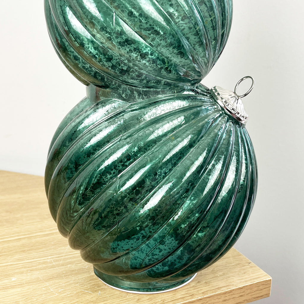 35.5cm Glass Light Up Baubles Ornament – Green