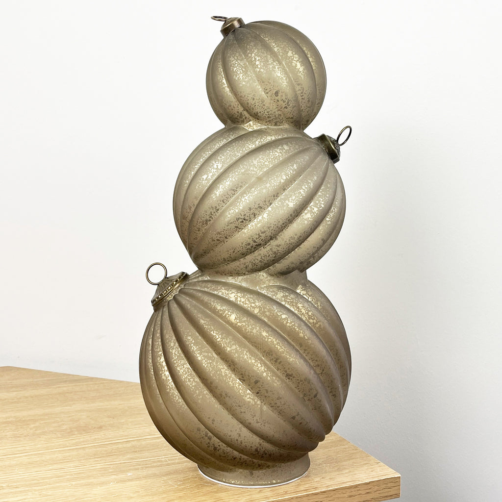 35.5cm Glass Light Up Baubles Ornament – Champagne