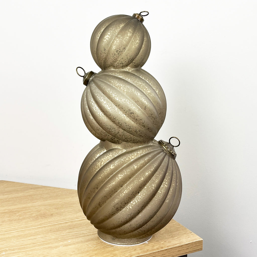 35.5cm Glass Light Up Baubles Ornament – Champagne