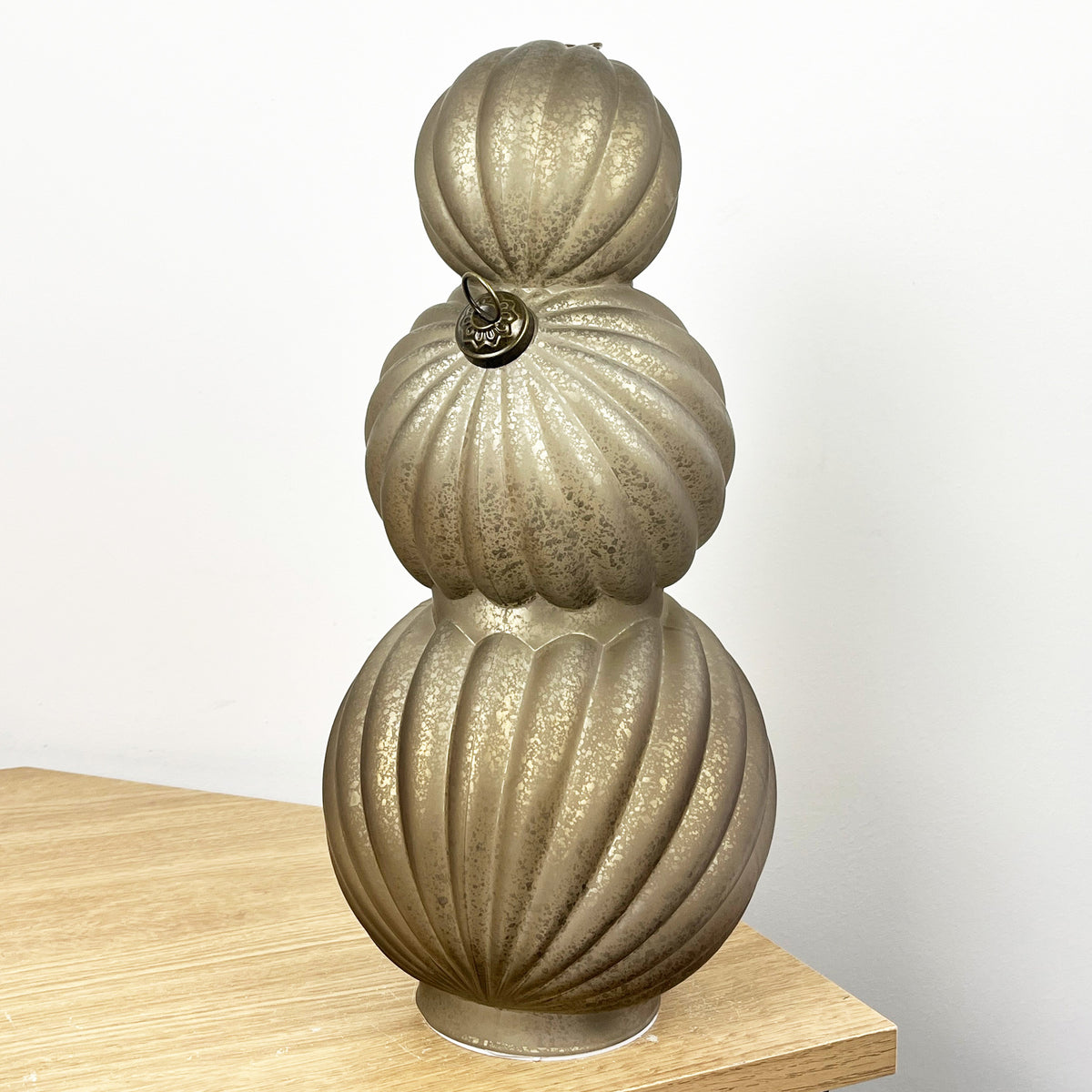 35.5cm Glass Light Up Baubles Ornament – Champagne
