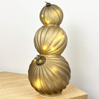 35.5cm Glass Light Up Baubles Ornament – Champagne