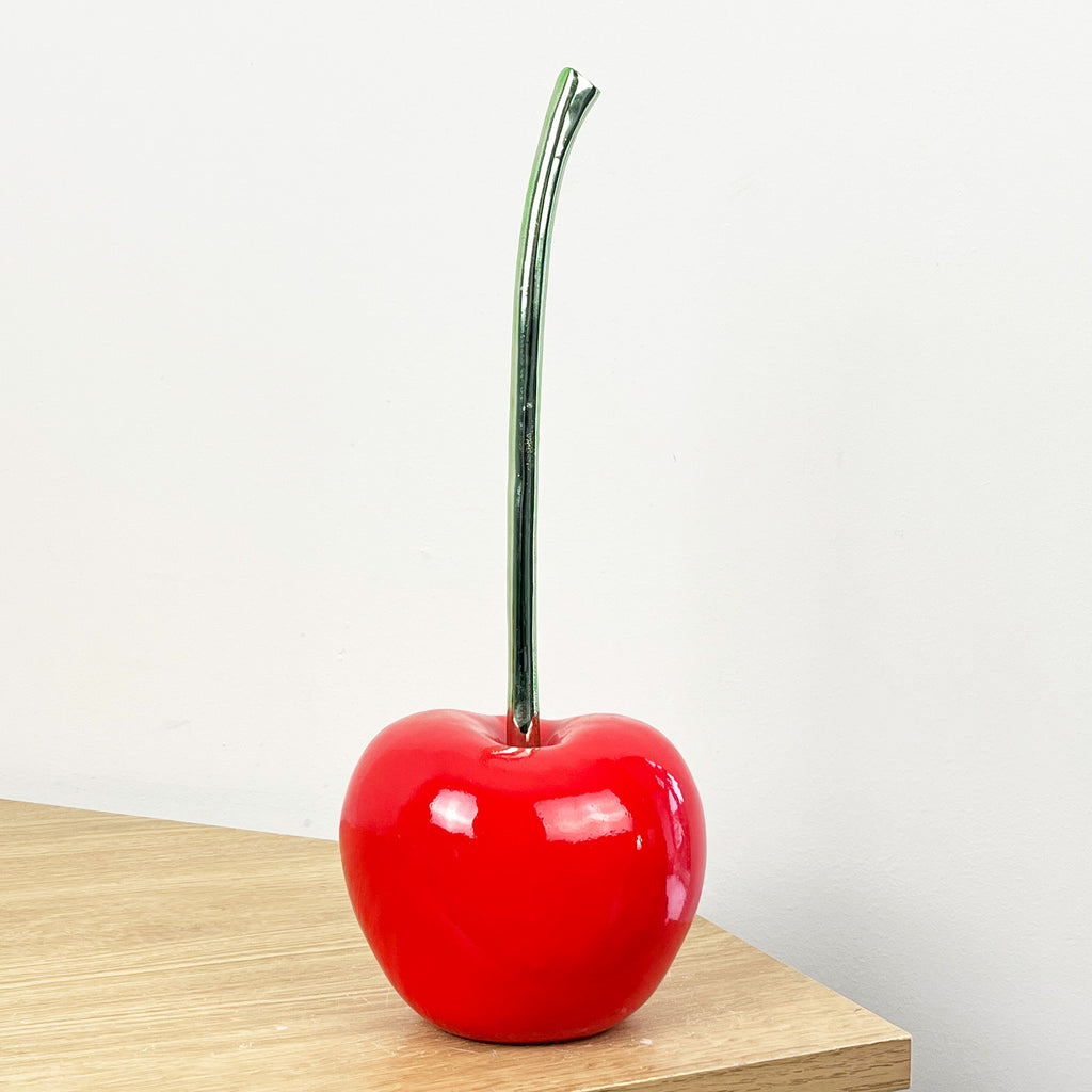 32.5cm Tall Modern Glossy Red Cherry Ornament - Resin