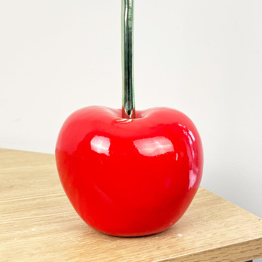 32.5cm Tall Modern Glossy Red Cherry Ornament - Resin