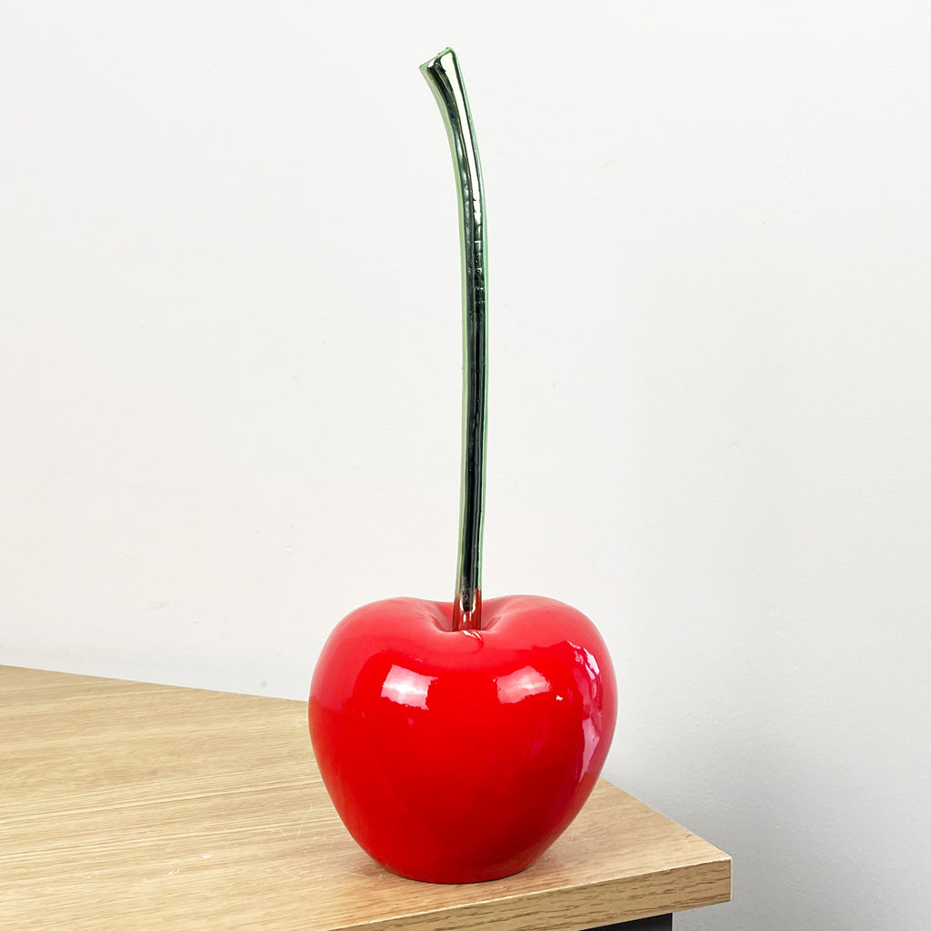 32.5cm Tall Modern Glossy Red Cherry Ornament - Resin
