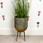 39.5cm Vintage Style Indoor Floor Planter – Gold