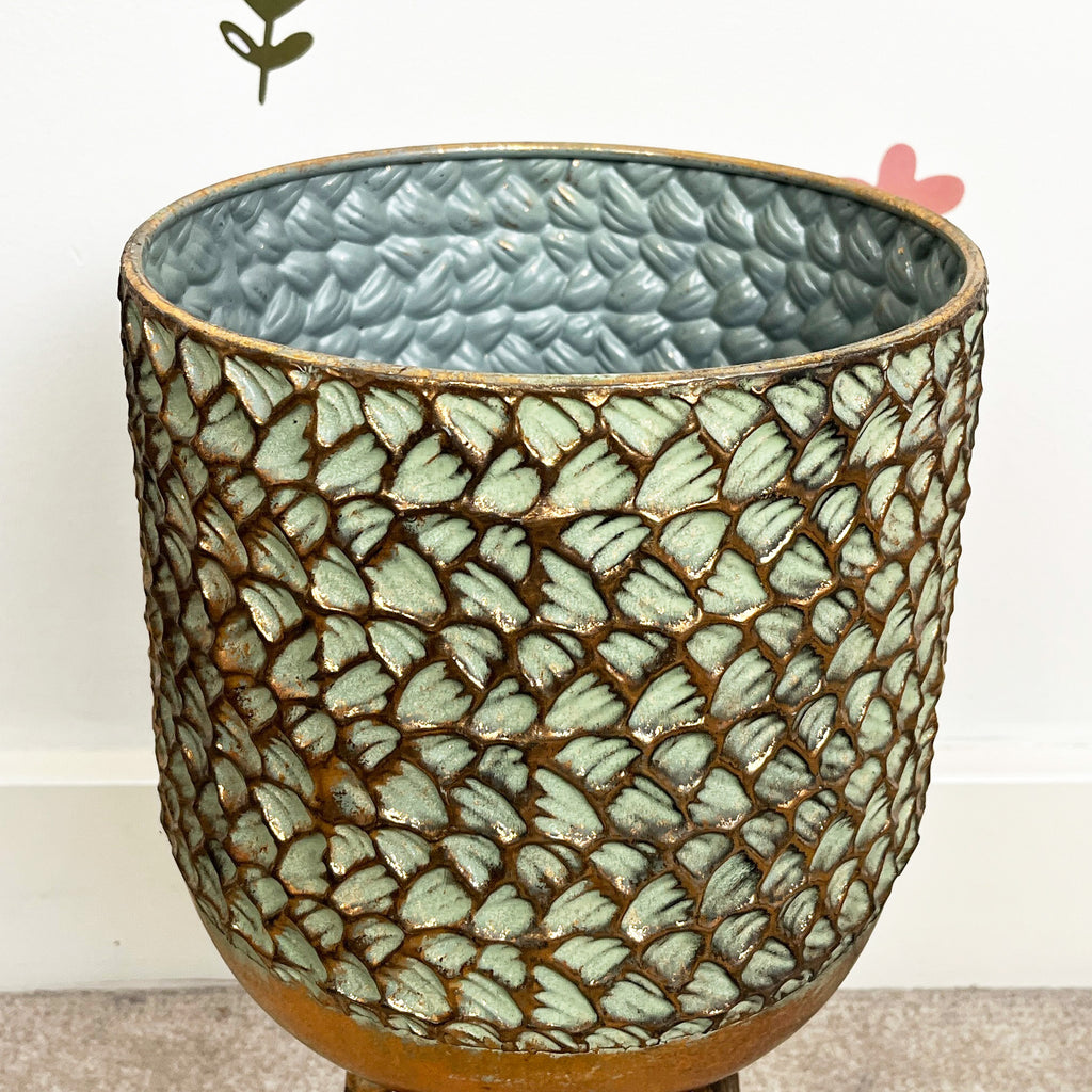 39.5cm Vintage Style Indoor Floor Planter – Gold