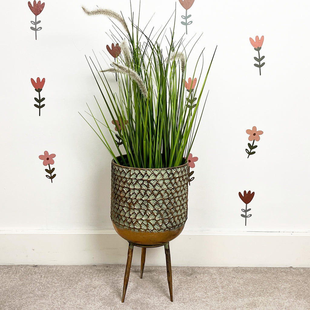 39.5cm Vintage Style Indoor Floor Planter – Gold