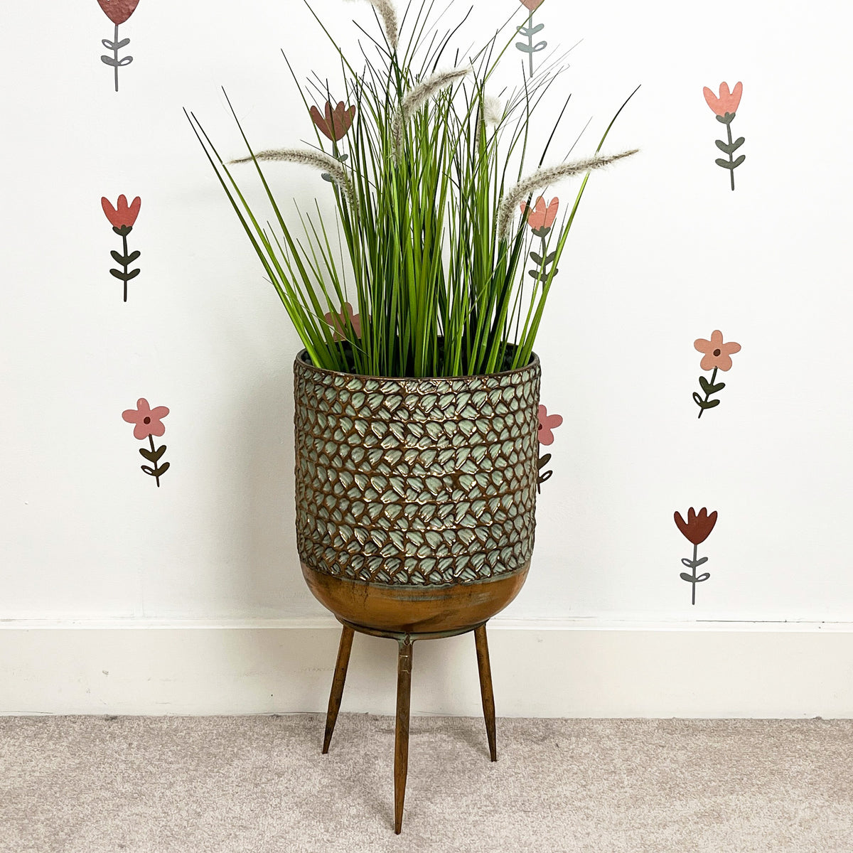 46cm Vintage Style Indoor Floor Planter – Gold