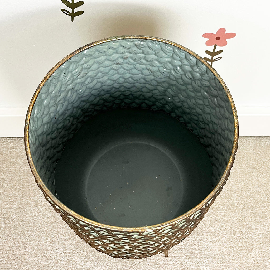 46cm Vintage Style Indoor Floor Planter – Gold