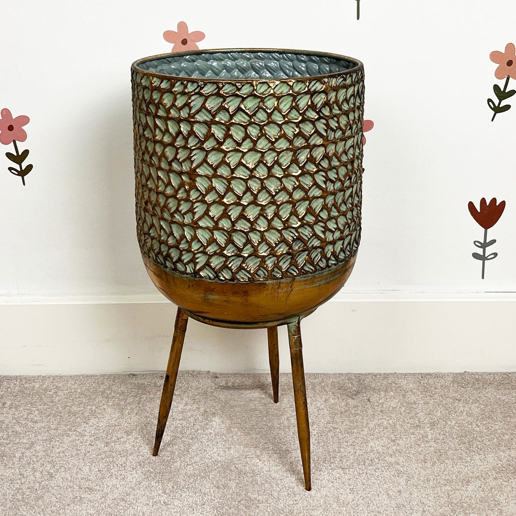 46cm Vintage Style Indoor Floor Planter – Gold