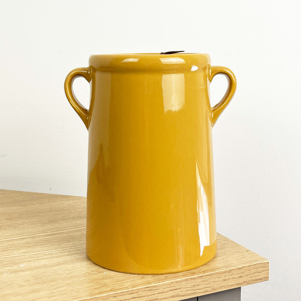 18cm Mustard Yellow Utensil Pot Holder Ceramic