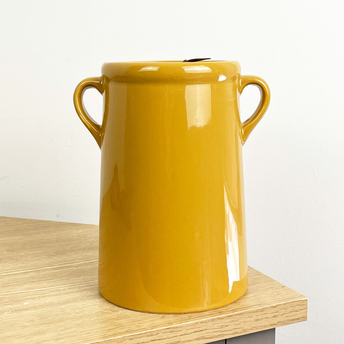 18cm Mustard Yellow Utensil Pot Holder Ceramic