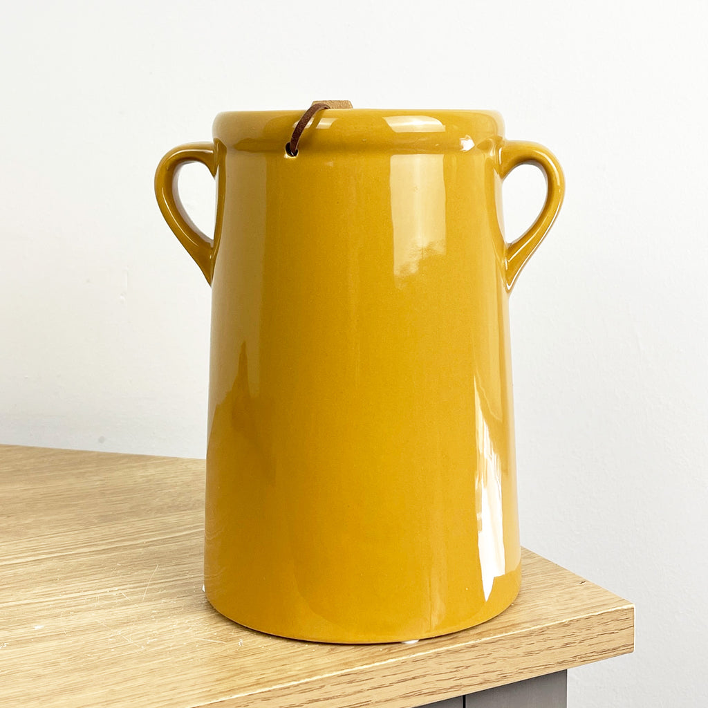 18cm Mustard Yellow Utensil Pot Holder Ceramic