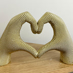 30.5cm x 17cm Large Gold Heart Hands Ornament - Resin