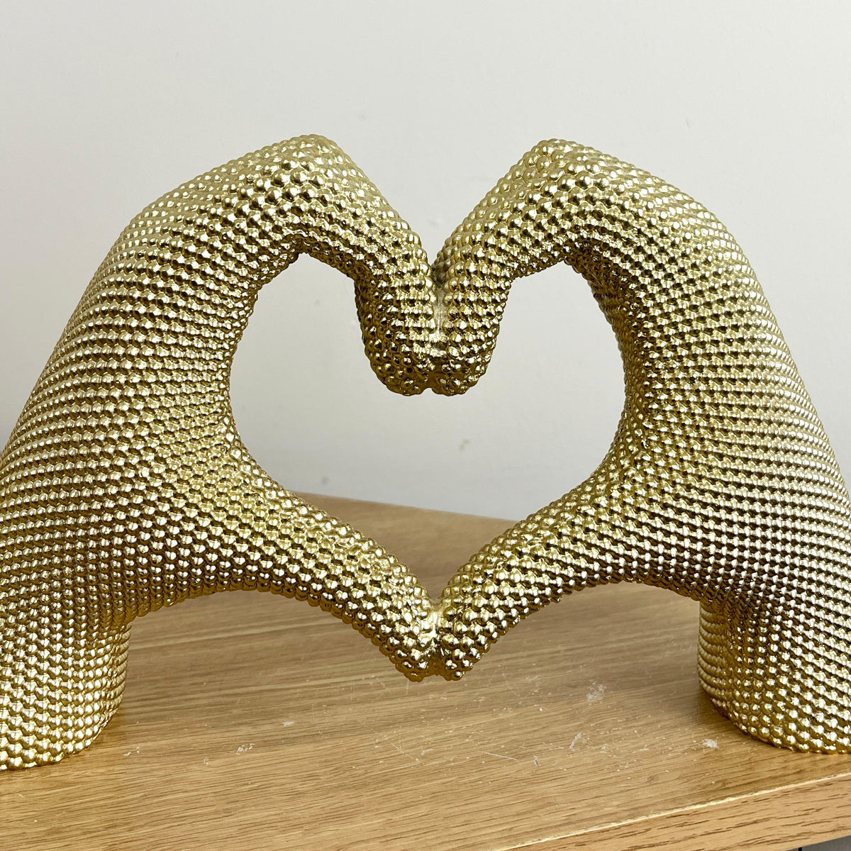 30.5cm x 17cm Large Gold Heart Hands Ornament - Resin