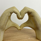 30.5cm x 17cm Large Gold Heart Hands Ornament - Resin