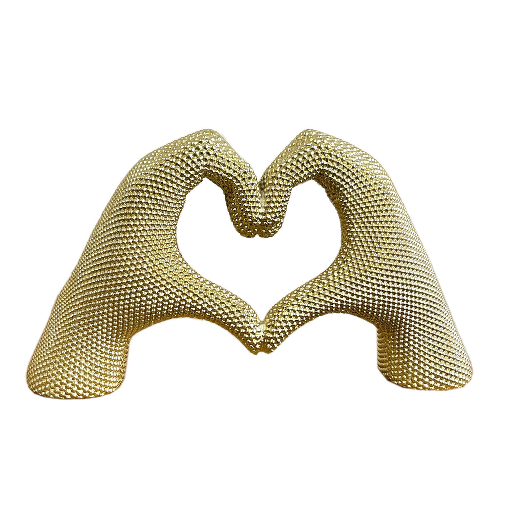 30.5cm x 17cm Large Gold Heart Hands Ornament - Resin