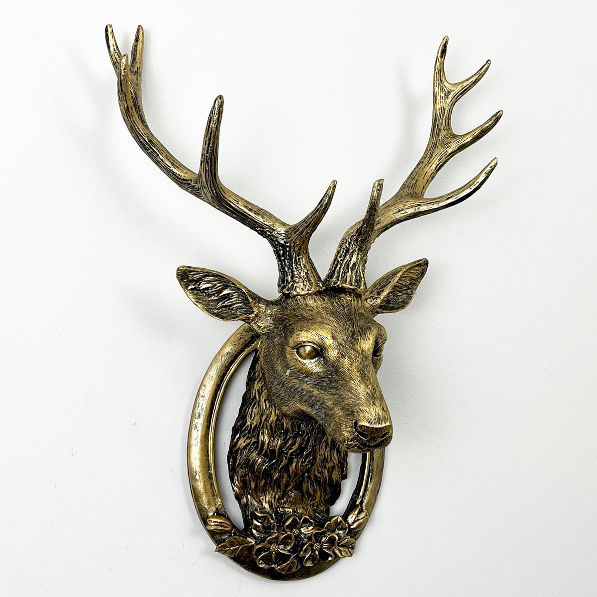44cm Stag Head Wall Mount Ornament – Resin