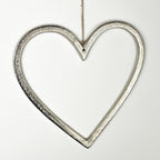 29cm Large Metal Hanging Heart Decoration – Aluminium
